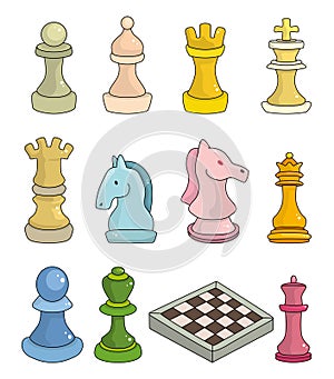Cartoon chess isolated