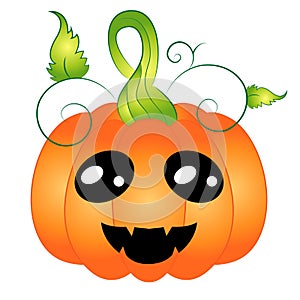 Cartoon Chibi Halloween Pumpkin with face