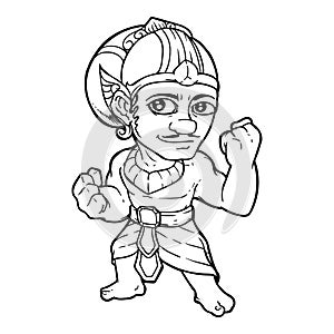 Cartoon chibi yudhistira of pandava