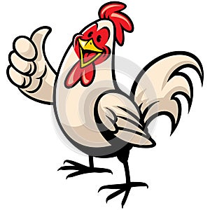 Cartoon of chicken with thumb up