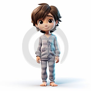 Cartoon Child In Pajamas: 3d Render By Raphael Lacoste photo
