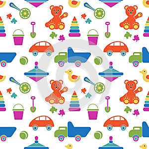 Cartoon child toy seamless pattern