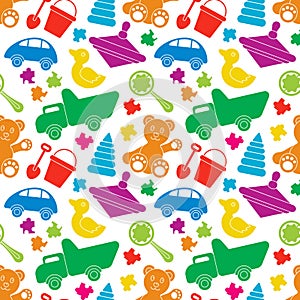 Cartoon child toy seamless pattern