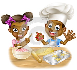 Cartoon Children Bakers