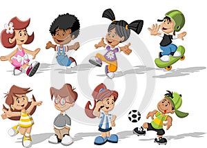 Cartoon children playing