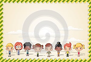 Cartoon children playing