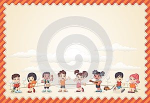 Cartoon children playing