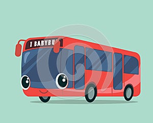 Cartoon children`s baby bus