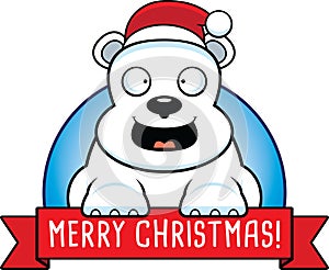 Cartoon Christmas Polar Bear Banner