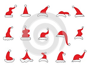 Cartoon Christmas Santa hat icon