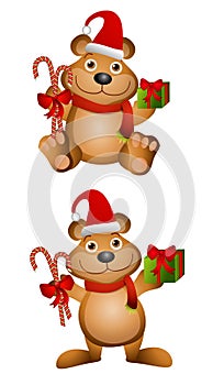 Cartoon Christmas Teddy Bears