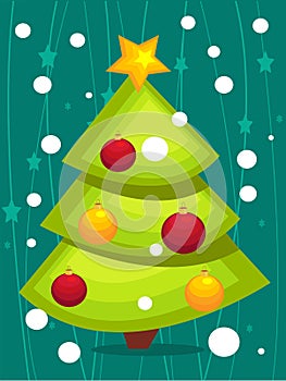 Cartoon Christmas tree card