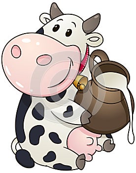 Cartoon chubby cow. Vector illustration. photo