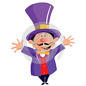 Cartoon Circus Ringmasterwith a top hat