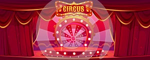 Cartoon circus stage background, carnival arena