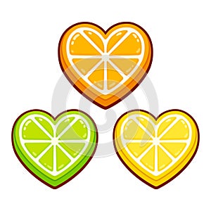 Cartoon citrus fruit heart photo