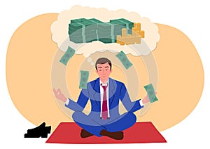 Cartoon Clip Art Business Man Manifest Yoga