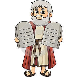 Moses with the Ten Commandments Cartoon Clipart