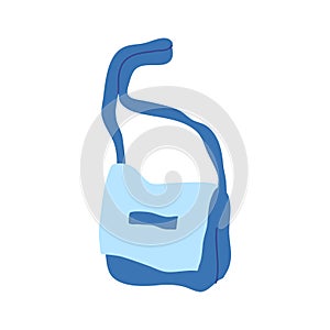 Cartoon Clothe Female Blue Bag. Vector