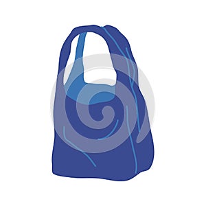 Cartoon Clothe Female Dark Blue Bag. Vector