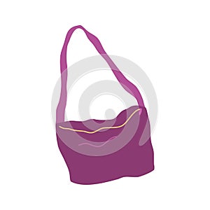 Cartoon Clothe Female Purple Bag. Vector