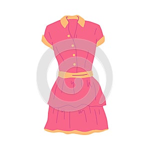 Cartoon Clothe Female Red Dress. Vector