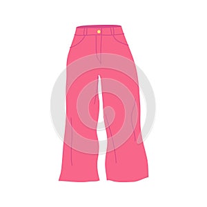 Cartoon Clothe Female Red Jeans. Vector