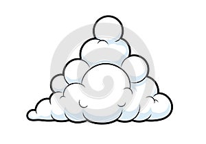 Cartoon cloud formation isolated on white background