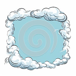 a cartoon cloud frame on a white background