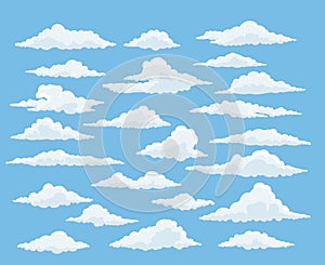 Cartoon cloud set