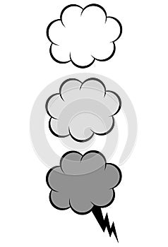 Cartoon cloud vector illustration set