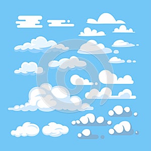 Cartoon cloud vector set