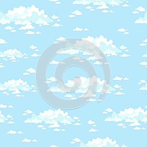 Cartoon clouds. Seamless pattern