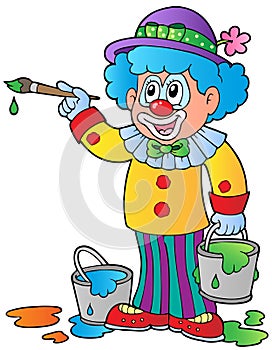 Cartoon clown artist