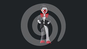 cartoon clown with thumbs up and down (with alpha channel included