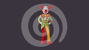 cartoon clown with thumbs up and down (with alpha channel included