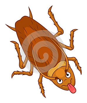Cartoon cockroach show tongue