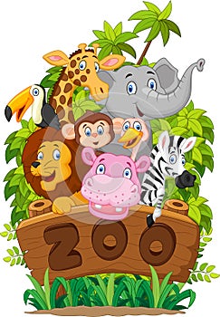 Cartoon collection zoo animals