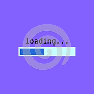 Cartoon Color Progress Loading Bar Sign UI Button. Vector