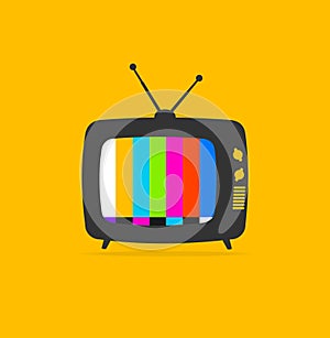 Cartoon Color Retro Tv. Vector