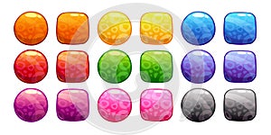 Cartoon colorful buttons set.