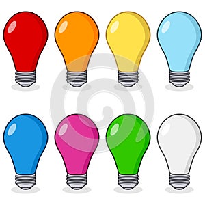 Cartoon Colorful Light Bulbs Collection