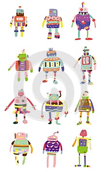 Cartoon colorful robot icon