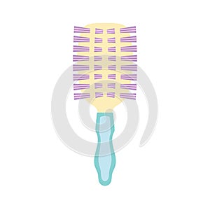 Cartoon comb isolated on white, tool for hairdresser