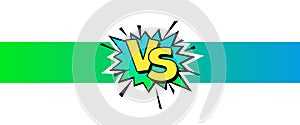 Cartoon comic background. Vs, fight versus. Comics book colorful competition poster with halftone elements. Retro Pop