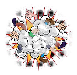 Cartoon Comic Book Fight Dust Cloud