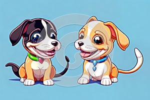 Cartoon comic book smile puppy love happy clipart friendly children book