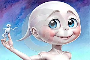 Cartoon comic book smiling happy casper ghost friendly companion photo