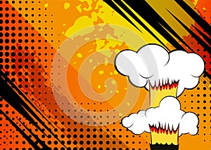 Cartoon comic powerful dynamic textures and grunge effects. Vector pop art background with explosion lines, halftone