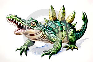 Cartoon comic smile alligator crocodile teeth reptile clipart